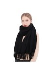 RIIQIICHY Femmes Écharpe Pashmina Châles Etole Hiver Longues Grande Chauds Écharpes Noir
