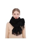 RIIQIICHY Femmes Écharpe Pashmina Châles Etole Hiver Longues Grande Chauds Écharpes Noir