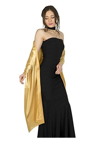 BlackButterfly Etole Châle Wrap en satin pour mariage, bal de promo, soirée Or, Taille unique 