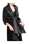 Luojida Etole Femme Mariage Chic Châles Echarpe de Grande Taille Etole Châle Wrap en Satin pour Mariage Bal de Promo Soirée F