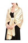Luojida Etole Femme Mariage Chic Châles Echarpe de Grande Taille Etole Châle Wrap en Satin pour Mariage Bal de Promo Soirée F