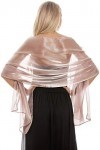 Maylife&nbsp;Châle soyeux irisé pour mariages, demoiselles dhonneur, soirées, bals et fêtes 24&nbsp;couleurs - Rose - Taille unique