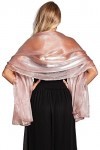 Maylife&nbsp;Châle soyeux irisé pour mariages, demoiselles dhonneur, soirées, bals et fêtes 24&nbsp;couleurs - Rose - Taille unique