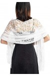 LATH.PIN Femme Étole Châle Écharpe en Dentelle Creuse Foulard Doux Enveloppes de Soirée pour Mariage Cérémonies Fêtes Mariée 