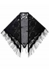 Atigy Châles et Écharpes en Dentelle avec Gland Étoles Châle Triangle Doux pour Robe de Soirée Élégant Châles de Mariage pour
