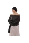 RIIQIICHY Echarpe Étole Femme Noir Étole Robe de Soirée Pashmina Châle Festif