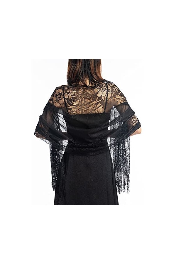 SEEKWISH Etole Mariage Femme Châle Fourlard Écharpe Élégant Dentelle Floralel