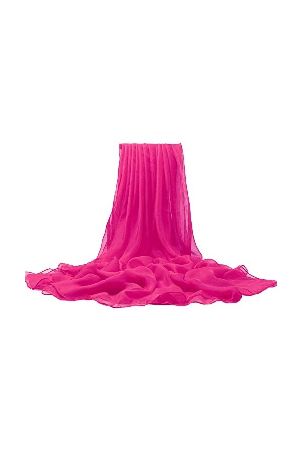 AXZ Echarpe/Châle/Foulard/Etole/Pashmina Longue en Mousseline pour Cocktail Mariage de nombreuses Couleurs 170 * 70 Pink 