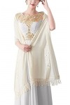 chuangminghangqi Étole Écharpe Châle Broderie Élégante Femme - Wrap Foulard Pashmina pour Soirée Cérémonies Fêtes Mariage Bri