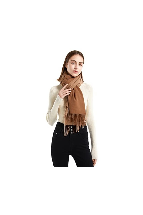 NUUR Écharpe Femme Homme Unisex Hiver Autum Longues Grandes Foulards Pashmina Etoles Châle Wrap Femme Diverses Couleurs Beige