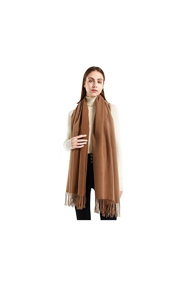 NUUR Écharpe Femme Homme Unisex Hiver Autum Longues Grandes Foulards Pashmina Etoles Châle Wrap Femme Diverses Couleurs Beige