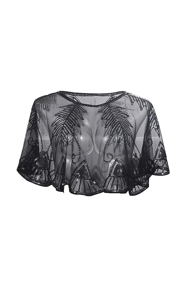 Générique Châle Femme Année 20 Écharpe Rétro Pour Robe De Soirée 1920s Châle Femme À Paillettes Charleston Cape De Mariage Fe