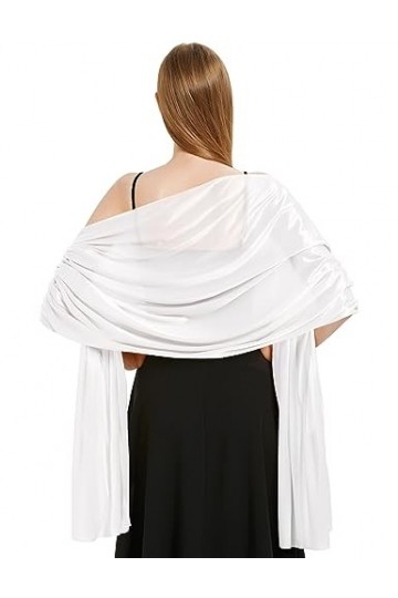 Xnova Femme Étole en Satin 200 * 70 cm, Châles Écharpes Douces, Élégant Foulard Pashmina Grande Longues pour Mariage Soirée C
