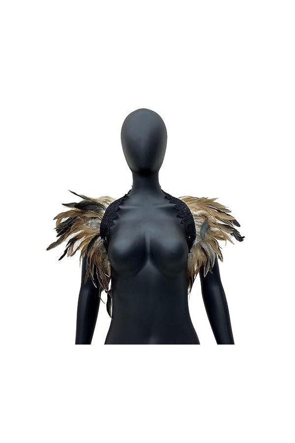 JAWSEU Femme Châle Étole En Plumes Cape Femmes Plume Haussement Châle Cape Châle Étole En Plumes Gothique Épaulettes de Costu