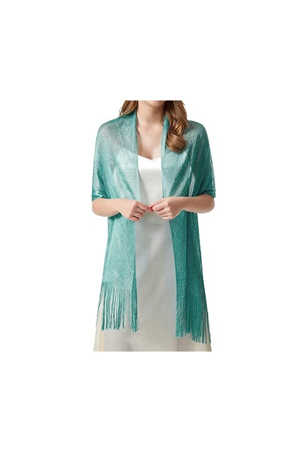 Saingace Echarpe Longue Femme Métallique Brillant Châle Etole pour Mariage Cérémonie Soirée Demoiselle dHonneur 901 Taille