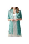 Saingace Echarpe Longue Femme Métallique Brillant Châle Etole pour Mariage Cérémonie Soirée Demoiselle dHonneur 901 Taille