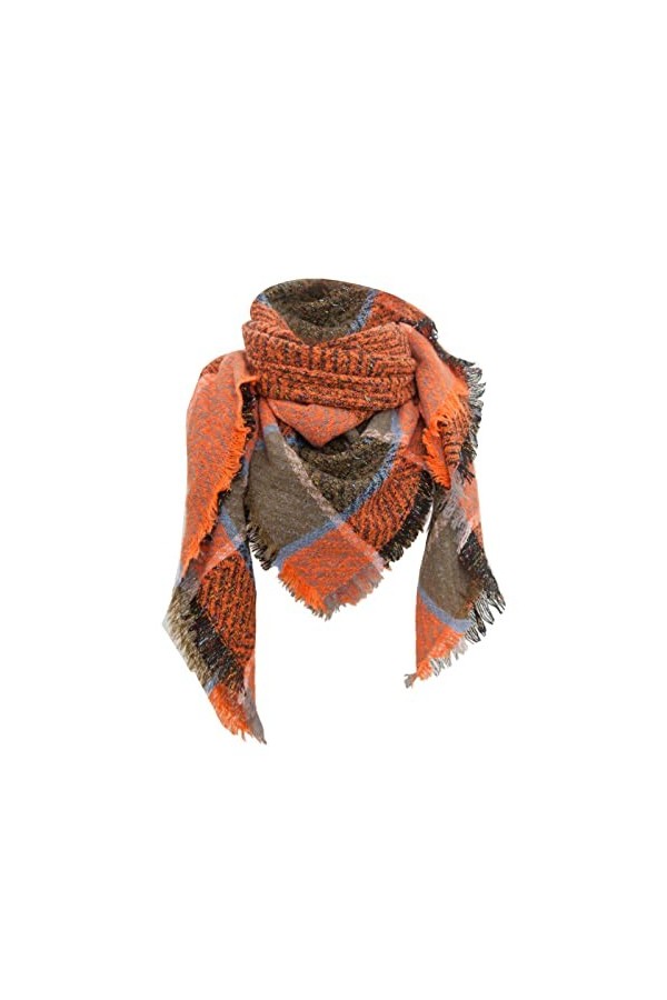DAaomi écharpe Triangle Femme Homme Hiver Chaud élégant Foulard Triangle à Carreaux Chic Grande Taille étole Wraps Classique 