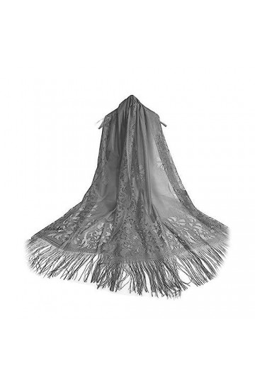 TSLRSA Gris Belle Étole Femme Châle Wrap Écharpe Brillante - Cérémonies Soirée Fêtes Mariage Cérémonie Cocktail Bal de Promo 