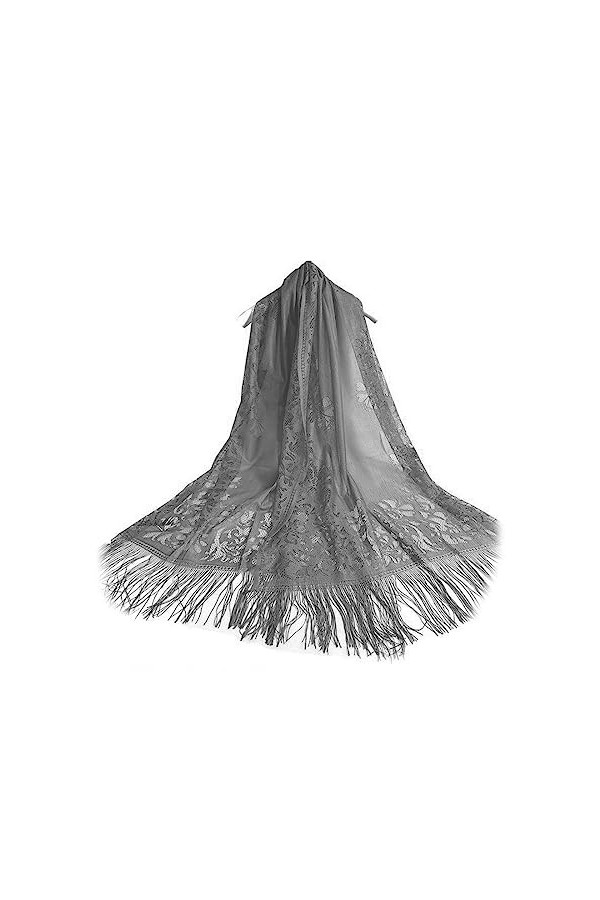 TSLRSA Gris Belle Étole Femme Châle Wrap Écharpe Brillante - Cérémonies Soirée Fêtes Mariage Cérémonie Cocktail Bal de Promo 