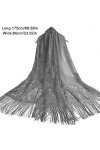 TSLRSA Gris Belle Étole Femme Châle Wrap Écharpe Brillante - Cérémonies Soirée Fêtes Mariage Cérémonie Cocktail Bal de Promo 