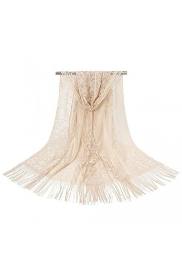 TSLRSA Blanc Belle Étole Femme Châle Wrap Écharpe Brillante - Cérémonies Soirée Fêtes Mariage Cérémonie Cocktail Bal de Promo