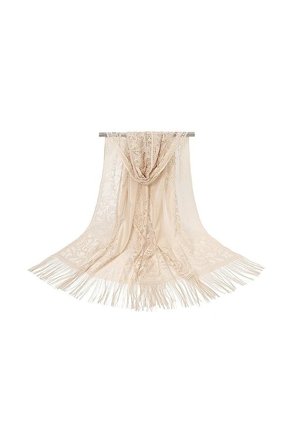 TSLRSA Blanc Belle Étole Femme Châle Wrap Écharpe Brillante - Cérémonies Soirée Fêtes Mariage Cérémonie Cocktail Bal de Promo