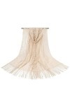 TSLRSA Blanc Belle Étole Femme Châle Wrap Écharpe Brillante - Cérémonies Soirée Fêtes Mariage Cérémonie Cocktail Bal de Promo