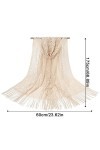TSLRSA Blanc Belle Étole Femme Châle Wrap Écharpe Brillante - Cérémonies Soirée Fêtes Mariage Cérémonie Cocktail Bal de Promo