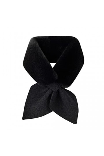 ORANDESIGNE Echarpe Femme Hiver Chaud Chic Et Elegant Fausse Fourrure Echarpe en Polaire Courte Uni Décontracté Douce Tour De