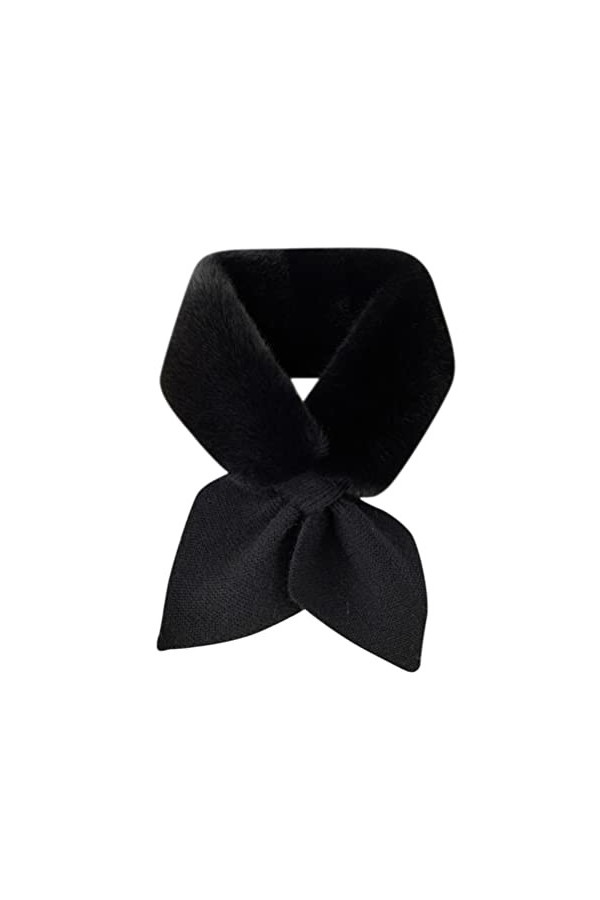 ORANDESIGNE Echarpe Femme Hiver Chaud Chic Et Elegant Fausse Fourrure Echarpe en Polaire Courte Uni Décontracté Douce Tour De