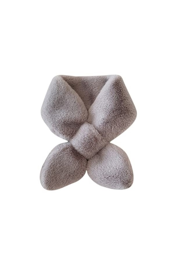 ORANDESIGNE Echarpe Femme Hiver Chaud Chic Et Elegant Fausse Fourrure Echarpe en Polaire Courte Uni Décontracté Douce Tour De