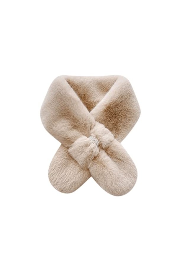 ORANDESIGNE Echarpe Femme Hiver Chaud Chic Et Elegant Fausse Fourrure Echarpe en Polaire Courte Uni Décontracté Douce Tour De