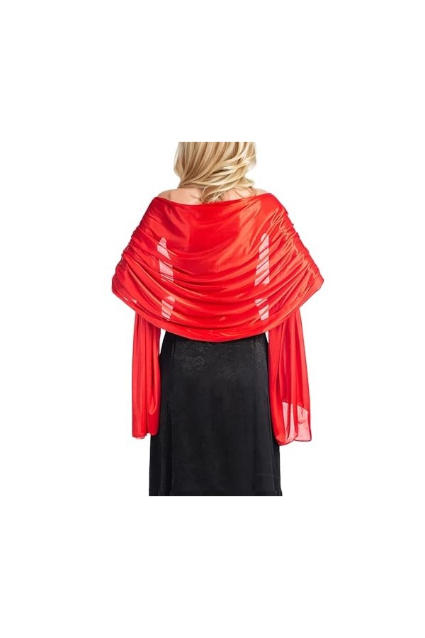 Satin Foulard Chale Femme Mariage Echarpes Pour Robe de SoiréE ÉLéGant Chic Etole Femme Pour SoiréE CéRéMonies Fêtes Mariage 