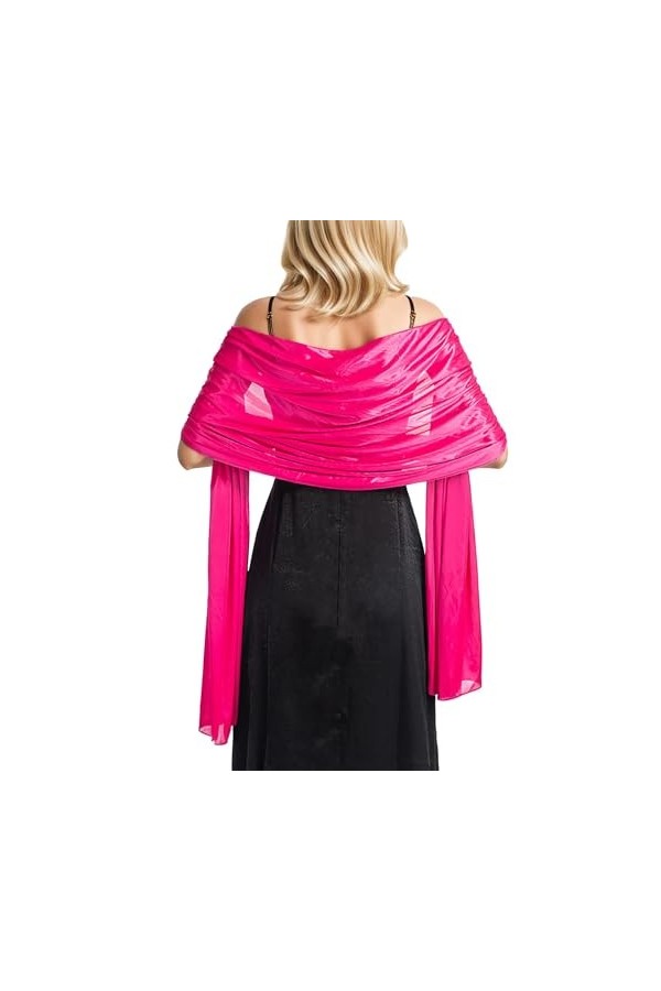 Satin Foulard Chale Femme Mariage Echarpes Pour Robe de SoiréE ÉLéGant Chic Etole Femme Pour SoiréE CéRéMonies Fêtes Mariage 