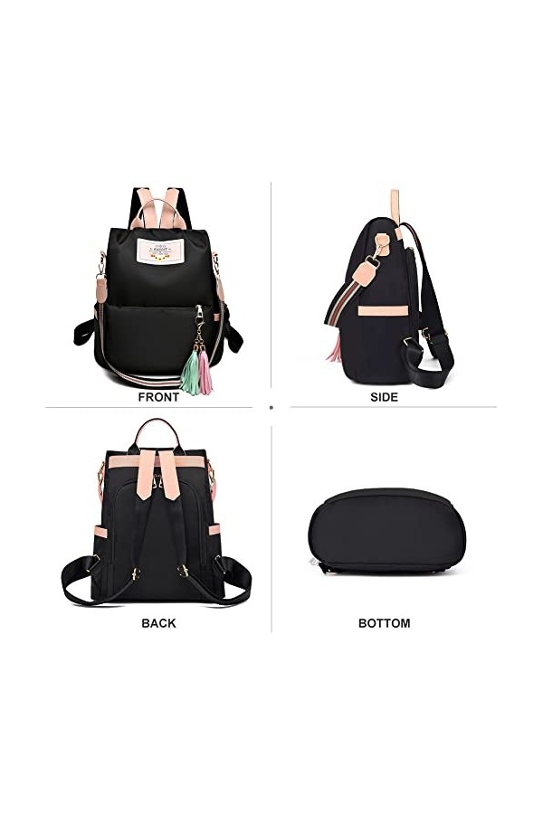 Petit Sacs à Main Portés Dos Femme, Convertible Antivol Leger Fille Elegant Tendance Bandoulière Impermeable, Cartable de Loi