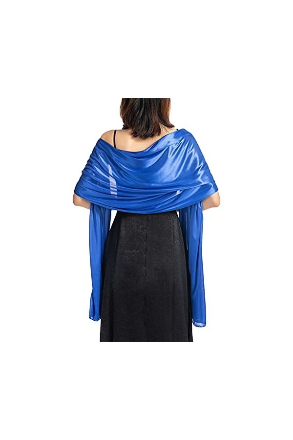 Minetom Châles Écharpes Pour Robe De Bal Soirée Mariage Cocktail Fête Rétro Dentelle Châle Wrap Boléro A Bleu Taille Unique