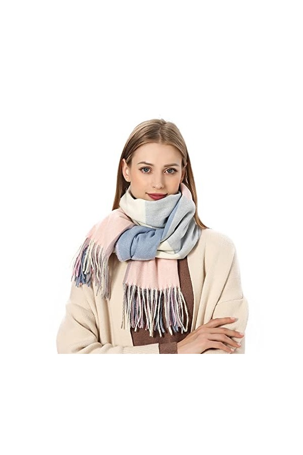FUFUDDK Foulard Coton Femme Femmes Hommes éCharpe Chaude TricotéE éCharpe éLéGante Grande éCharpe RéTro éCharpe DHiver Class