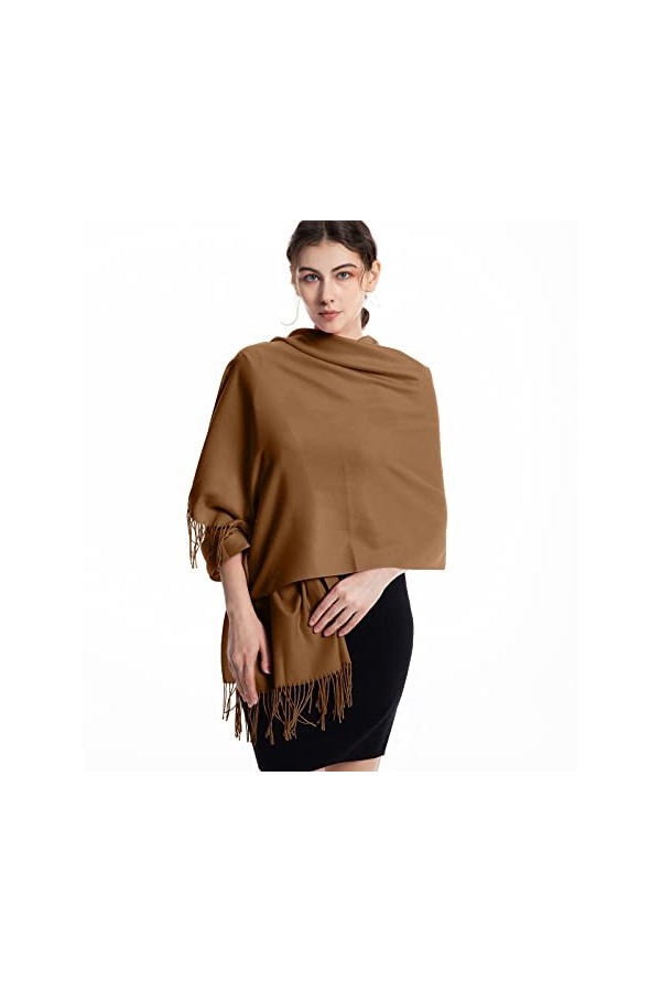 Loozykit Cachemire Grande Écharpe dHiver Femme 200 * 65 CM Pashmina Châle Wrap Chaud avec Frange Automne Elégant Etoles Cape