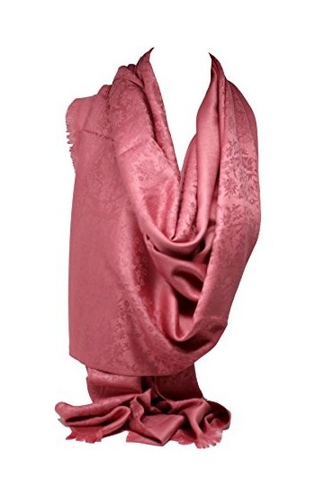 Bullahshah Qualité deux faces impression libre en relief Pashmina sensation Wrap écharpe étole châle Rose Floral 