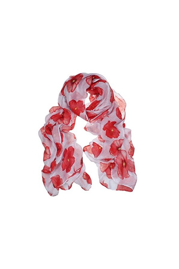 Walaka Echarpe Femme Pas Cher A La Mode éCharpe/ChâLe/Foulard/éTole/Pashmina Nouvelle éCharpe Longue Imprimé Coquelicot Rouge