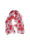 Walaka Echarpe Femme Pas Cher A La Mode éCharpe/ChâLe/Foulard/éTole/Pashmina Nouvelle éCharpe Longue Imprimé Coquelicot Rouge