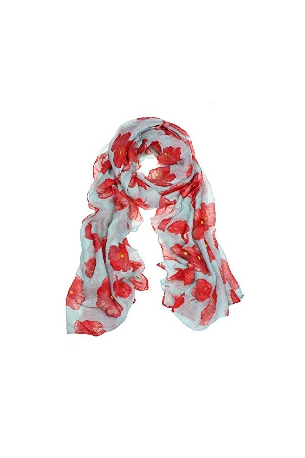 Walaka Echarpe Femme Pas Cher A La Mode éCharpe/ChâLe/Foulard/éTole/Pashmina Nouvelle éCharpe Longue Imprimé Coquelicot Rouge