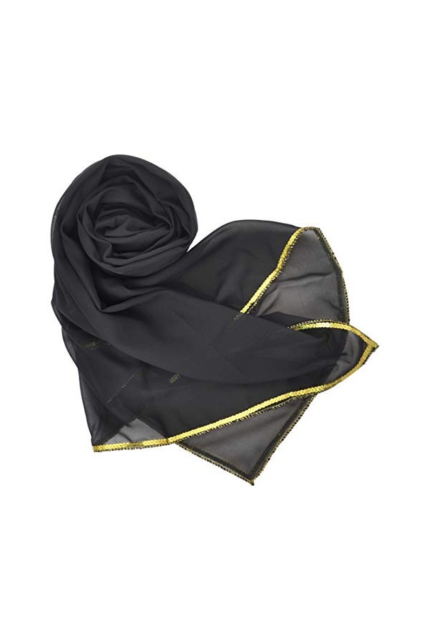 BellyLady Superbe Voile de Danse du Ventre en Mousseline à la Main Black