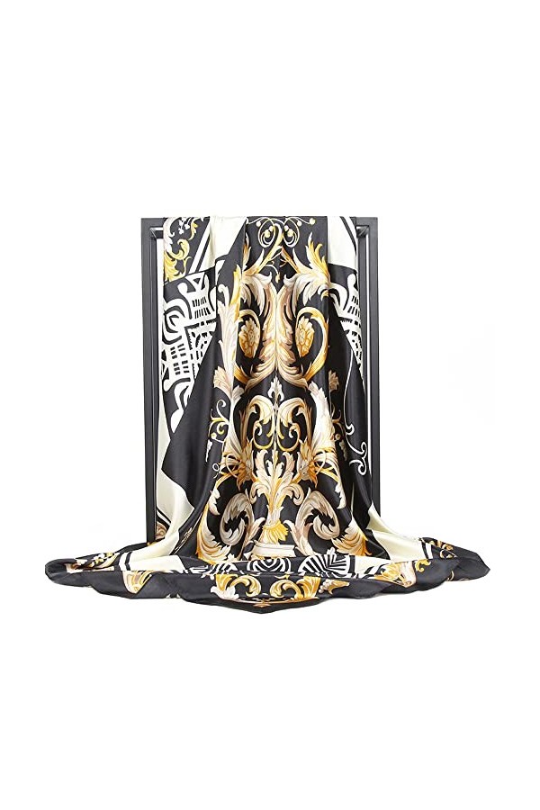 Ecroon Foulard Carré Femmes en Satin de soie Bandanas Cheveux Bandeau Mouchoir Echarpe Cheveux Etole
