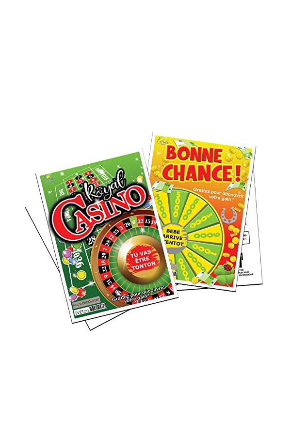 Carte à gratter Annonce Grossesse - bébé arrive bientôt ! 4 Cartes"Bébé arrive bientôt!" Million cash, mega jackpot, Roue d