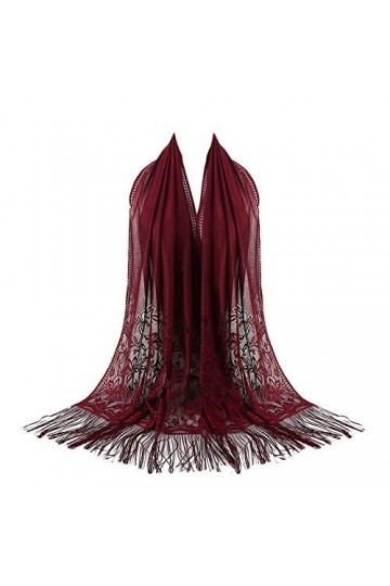 Jaysis Châle Femme Mariage Hiver Écharpe Femme Laine Cachemire Etole Soiree Femme Fourrure Argenté Bordeaux Satin Wrap Elégan