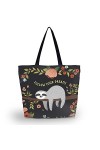 AOKSUNOVA sac shopping sac en tissu pliable sac en tissu imprimé cabas design paresseux pliable 43 x 35 x 10 cm