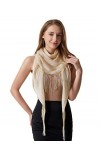 JK Home Châle Triangle Multifonctionnel Femme 190x60cm Etole Métallique Echarpe avec Frange Brillant pour Mariage Bal Cocktai