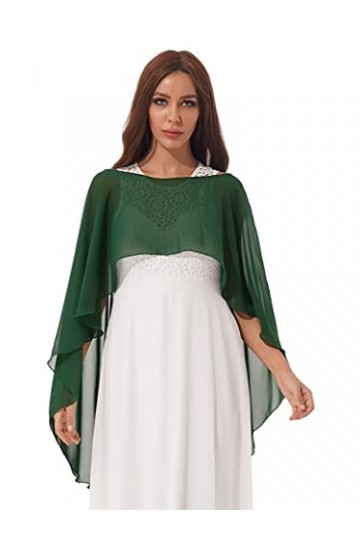 inlzdz Femme Cape Écharpe Châles dÉté en Mousseline Châles de Protection Solaire Écharpe Châles de Mariée Foulard Étole Bolé