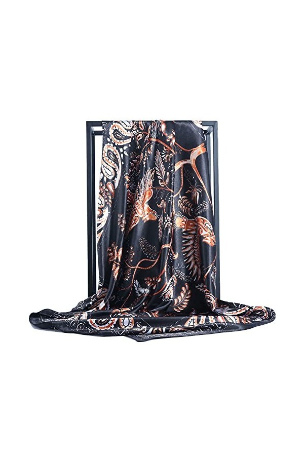 Bellette Soie Foulard Echarpes Fichus et Foulard Carré Echarpes Femme Chales Souple Col Châle Enveloppant Etoles, Taille uniq